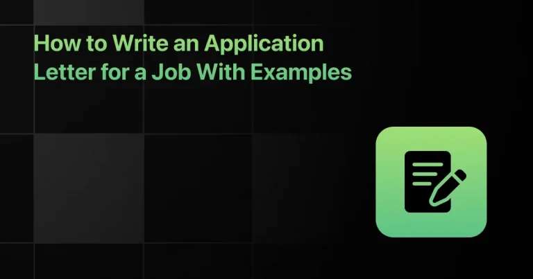 How to Write an Application Letter for a Job
