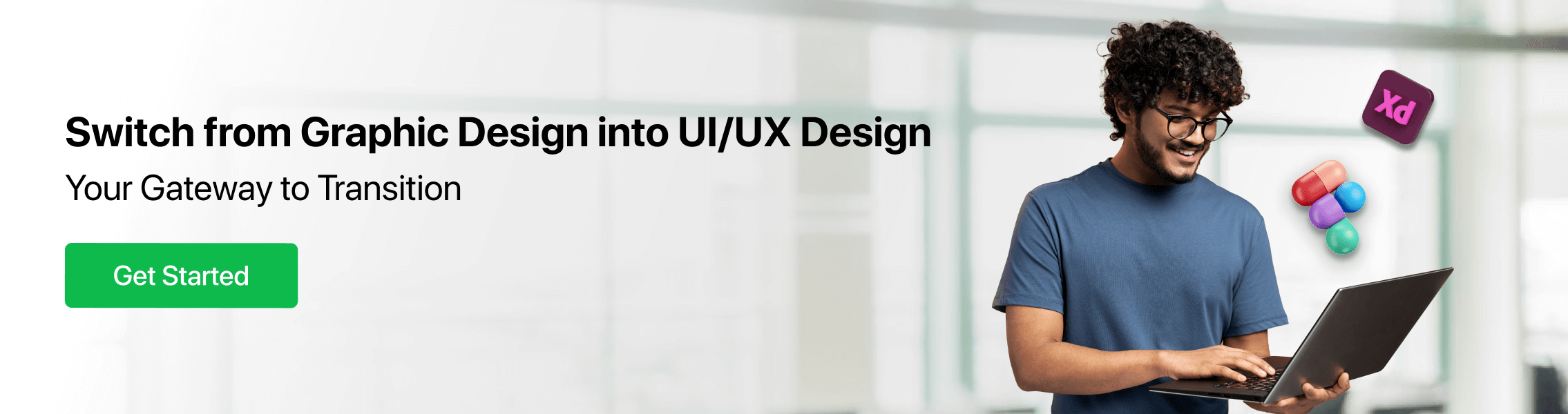 graphic design to ui ux design horizontal banner